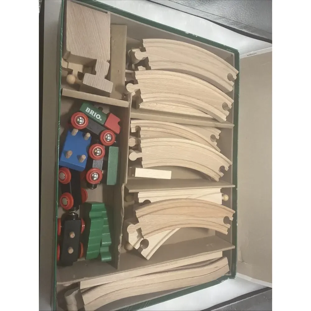 BRIO Classic 65th Anniversary 32 Piece Wooden Train Set Eco Friendly Fun Openbox